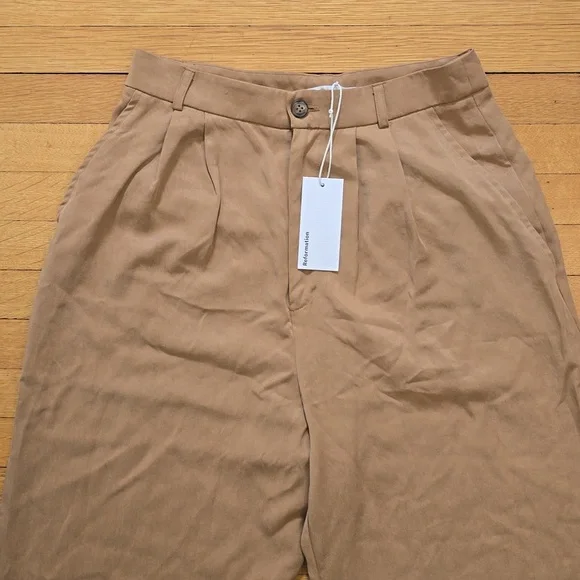 NWT, Reformation, Mason Trousers Pant, Camel, Women’s 8 - Picture 3 of 16